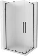 Mexen Velar L Duo sprchová kabína posuvná 100 x 90 cm, mrazivá, kartáčovaná gun gray - 871-100-090-02-33-66