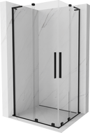 Mexen Velar L Duo posuvná sprchová kabína 90 x 80 cm, transparentná, čierna - 871-090-080-02-03-70