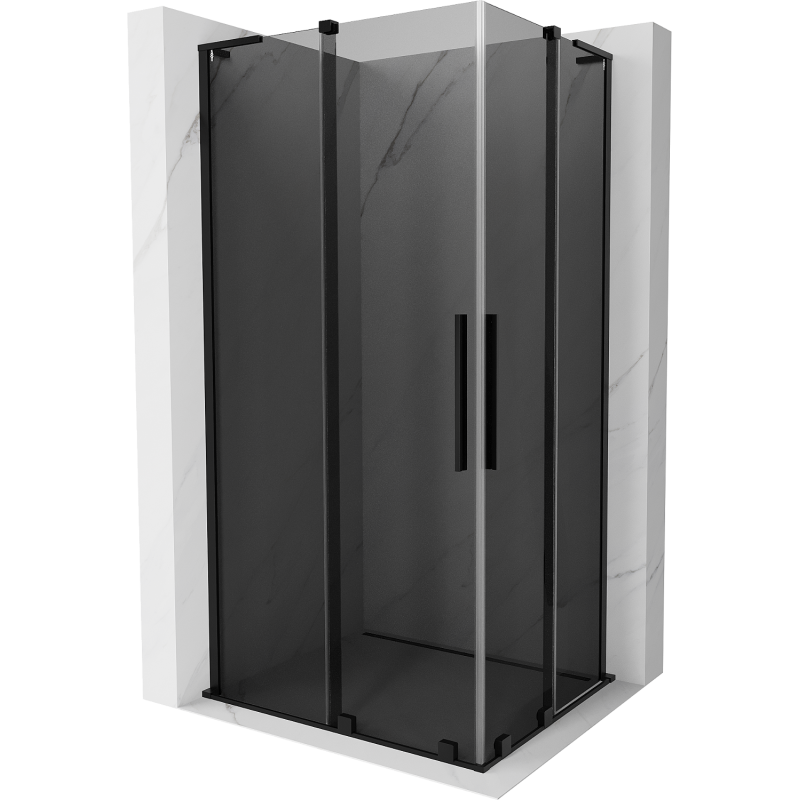 Mexen Velar L Duo posuvná sprchová kabína 100 x 90 cm, grafit, čierna - 871-100-090-02-43-70