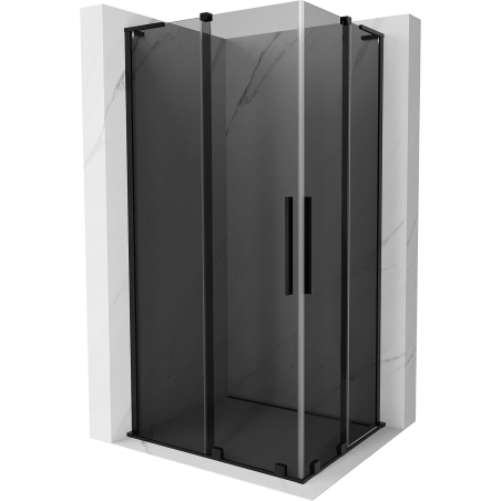 Mexen Velar L Duo posuvná sprchová kabína 100 x 90 cm, grafit, čierna - 871-100-090-02-43-70
