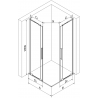 Mexen Velar L Duo sprchový kout posuvný 100 x 90 cm, průhledný, černý - 871-100-090-02-03-70