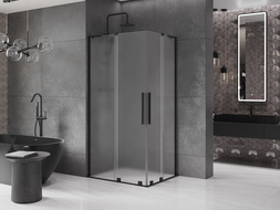 Mexen Velar L Duo sprchový kout posuvný 90 x 80 cm, matný, černý - 871-090-080-02-33-70
