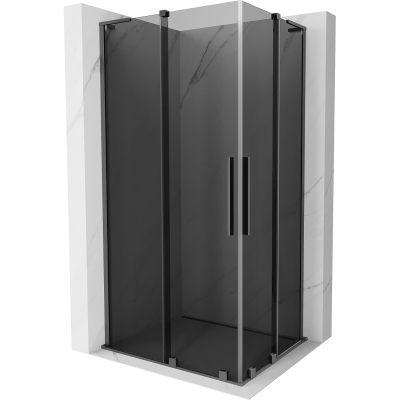 Mexen Velar L Duo sprchovací kút, posuvný 100 x 90 cm, grafit, gun metal - 871-100-090-02-43-95