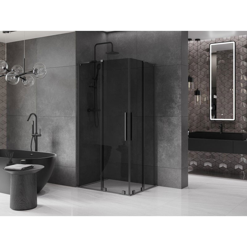 Mexen Velar L Duo posuvná sprchová kabína 100 x 90 cm, grafit, gun metal - 871-100-090-02-43-95