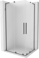 Mexen Velar L Duo sprchovací kút posuvný 90 x 80 cm, mrazivý, gun metal - 871-090-080-02-33-95