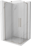 Mexen Velar L Duo sprchovací kút posuvný 90 x 80 cm, transparentný, brúsený nikel - 871-090-080-02-03-97