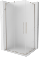 Mexen Velar L Duo posuvná sprchová kabína 100 x 90 cm, matné sklo, brúsený nikel - 871-100-090-02-33-97