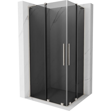 Mexen Velar L Duo posuvná sprchová kabína 90 x 80 cm, grafit, brúsený nikel - 871-090-080-02-43-97