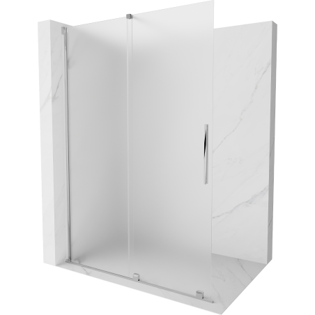 Mexen Velar sprchová stena posuvná Walk-in 130 x 200 cm, mrazené 8 mm, chróm - 871-130-000-33-01