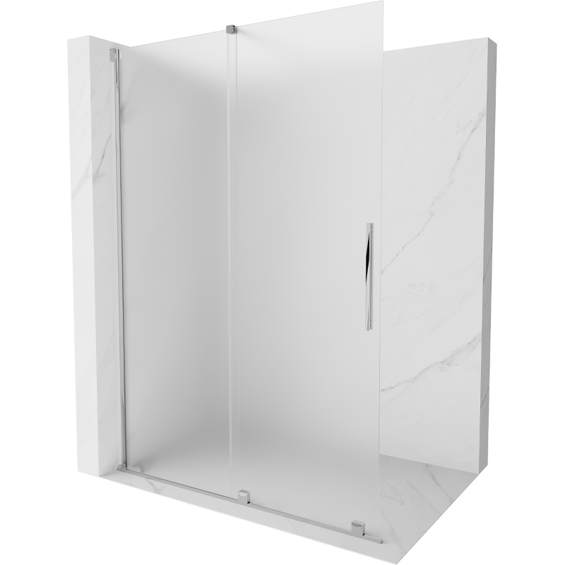Mexen Velar posuvná sprchová stena Walk-in 140 x 200 cm, matné sklo 8 mm, chróm - 871-140-000-33-01
