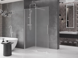 Mexen Velar sprchová stena posuvná Walk-in 140 x 200 cm, mrazené sklo 8 mm, chróm - 871-140-000-33-01