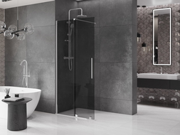 Mexen Velar sprchová stena posuvná Walk-in 120 x 200 cm, grafit 8 mm, chróm - 871-120-000-43-01