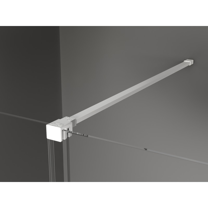 Mexen Velar Posuvná sprchová stena Walk-in 85 x 200 cm, mrazené 8 mm, biela - 871-085-000-33-20