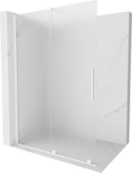 Mexen Velar sprchová stena posuvná Walk-in 140 x 200 cm, matné sklo 8 mm, biela - 871-140-000-33-20