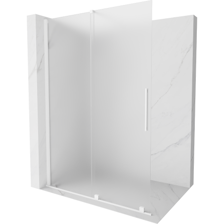 Mexen Velar sprchová stena posuvná Walk-in 150 x 200 cm, mrazené sklo 8 mm, biela - 871-150-000-33-20