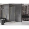 Mexen Velar sprchová stena posuvná Walk-in 100 x 200 cm, mliečna 8 mm, zlatá - 871-100-000-33-50
