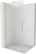 Mexen Velar rozťahovacia sprchová stena Walk-in 100 x 200 cm, matné sklo 8 mm, zlaté brúsené - 871-100-000-33-55