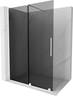 Mexen Velar posuvná sprchová stena Walk-in 140 x 200 cm, grafit 8 mm, biela - 871-140-000-43-20