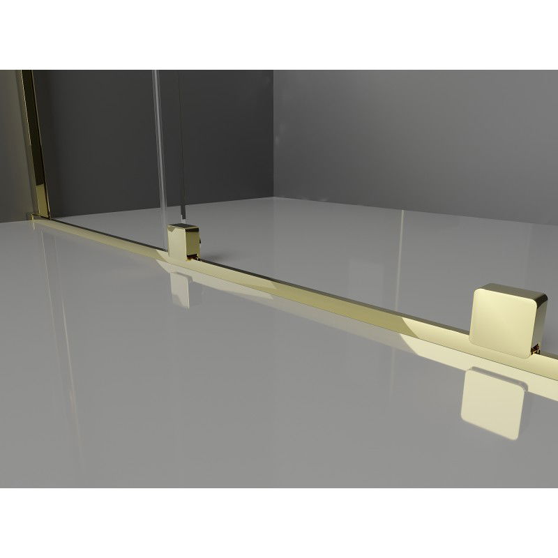 Mexen Velar posuvná sprchová stena Walk-in 150 x 200 cm, grafit 8 mm, zlatá - 871-150-000-43-50