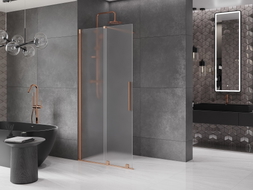 Mexen Velar výsuvná sprchová stena Walk-in 110 x 200 cm, mráz 8 mm, kartáčovaná meď - 871-110-000-33-65