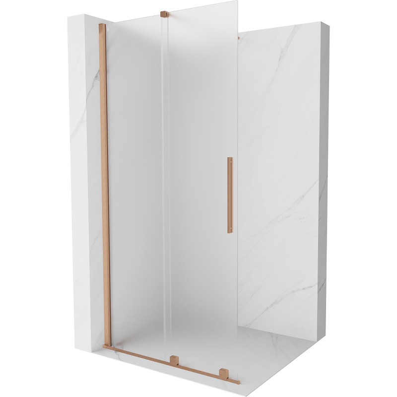 Mexen Velar výsuvná sprchová stena Walk-in 110 x 200 cm, mráz 8 mm, kartáčovaná meď - 871-110-000-33-65