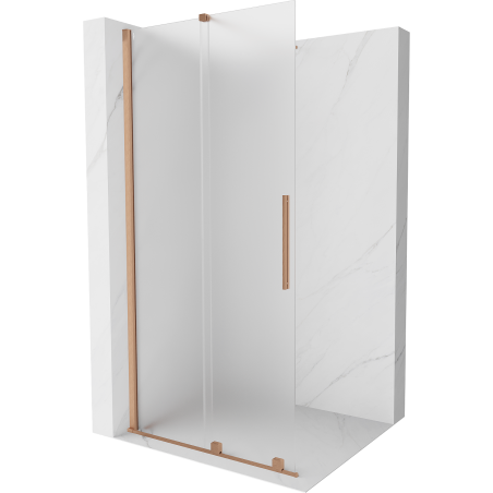 Mexen Velar výsuvná sprchová stena Walk-in 110 x 200 cm, mráz 8 mm, kartáčovaná meď - 871-110-000-33-65