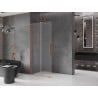 Mexen Velar sklenená sprchová stena posuvná Walk-in 120 x 200 cm, matné sklo 8 mm, brúsená meď - 871-120-000-33-65