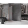 Mexen Velar sprchová zástena posuvná Walk-in 80 x 200 cm, mliečne sklo 8 mm, kartáčovaná mosadz - 871-080-000-33-65