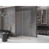 Mexen Velar posuvná sprchová stena Walk-in 140 x 200 cm, mráz 8 mm, brúsená meď - 871-140-000-33-65
