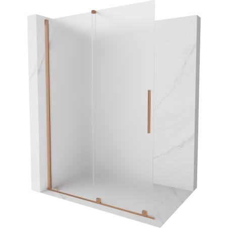 Mexen Velar posuvná sprchová stena Walk-in 140 x 200 cm, mráz 8 mm, brúsená meď - 871-140-000-33-65