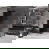 Mexen Velar sprchový zástena posuvná Walk-in 140 x 200 cm, grafit 8 mm, brúsená meď - 871-140-000-43-65