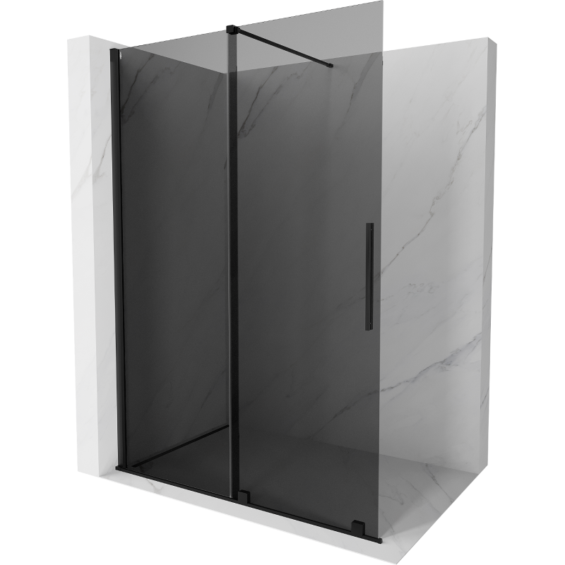 Mexen Velar posuvná sprchová stena Walk-in 130 x 200 cm, grafit 8 mm, čierna - 871-130-000-43-70