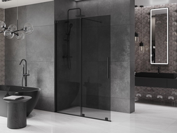 Mexen Velar sprchová stena posuvná Walk-in 140 x 200 cm, grafit 8 mm, čierna - 871-140-000-43-70