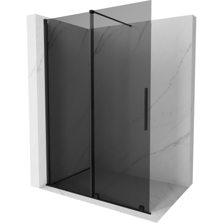 Mexen Velar sprchová stena posuvná Walk-in 160 x 200 cm, grafit 8 mm, čierna - 871-160-000-43-70