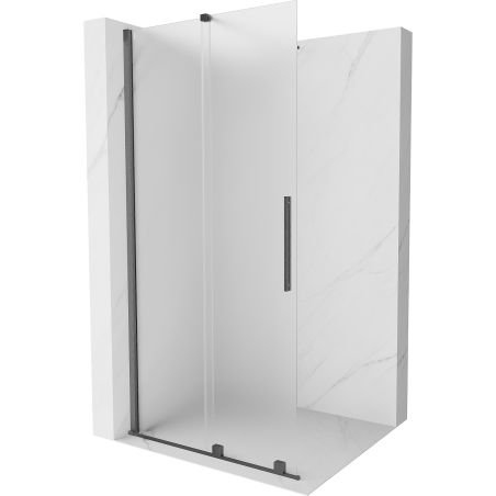 Mexen Velar posuvná sprchová stena Walk-in 90 x 200 cm, námraza 8 mm, zbraňová šedá kartáčovaná - 871-090-000-33-66
