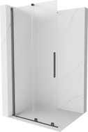 Mexen Velar posuvná sprchová stena Walk-in 90 x 200 cm, námraza 8 mm, zbraňová šedá kartáčovaná - 871-090-000-33-66