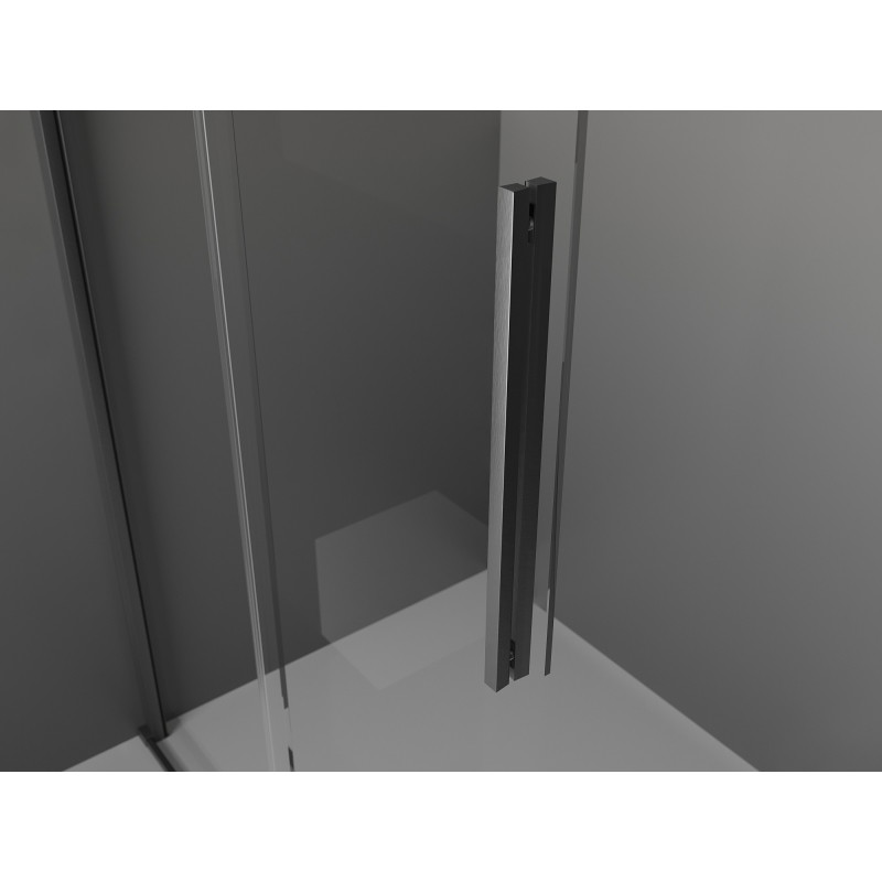 Mexen Velar posuvná sprchová stena Walk-in 90 x 200 cm, námraza 8 mm, zbraňová šedá kartáčovaná - 871-090-000-33-66
