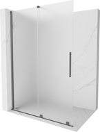 Mexen Velar sprchová stena posuvná Walk-in 140 x 200 cm, matné sklo 8 mm, gun metal - 871-140-000-33-95