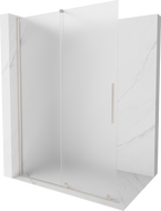 Mexen Velar sprchová stena posuvná Walk-in 140 x 200 cm, mrazené sklo 8 mm, brúsený nikel - 871-140-000-33-97