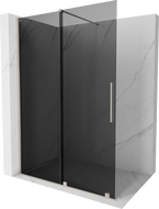 Mexen Velar sprchová stena posuvná Walk-in 160 x 200 cm, grafit 8 mm, kartáčovaný nikl - 871-160-000-43-97