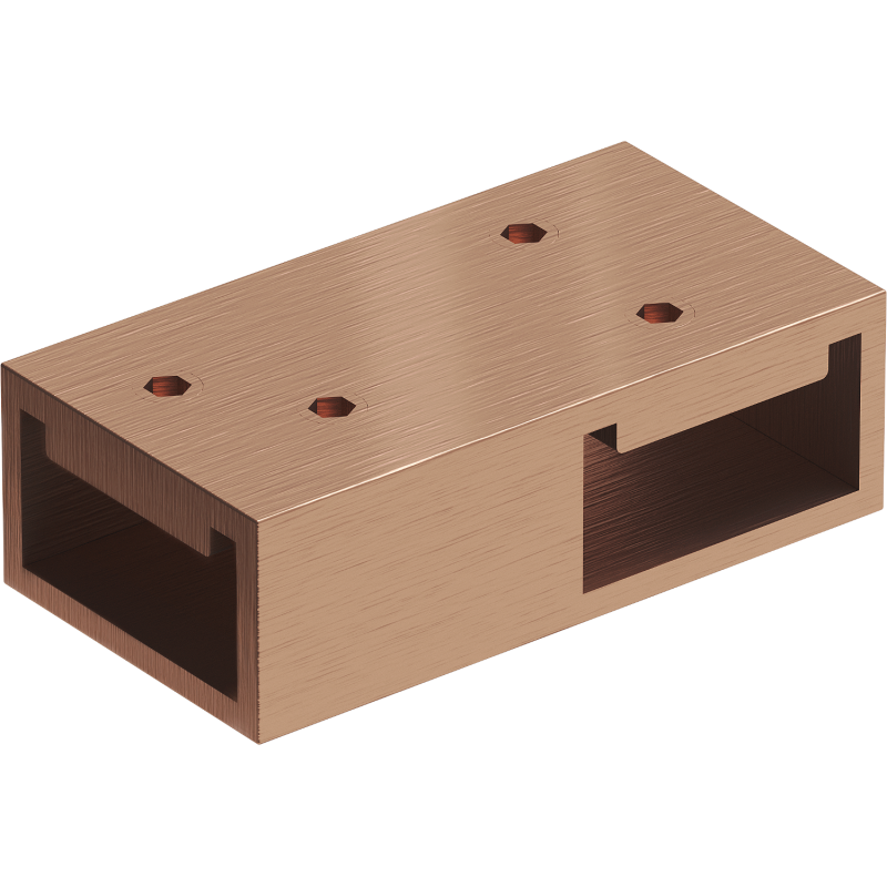 Mexen spojka T pre nástenné vzpery, brúsená meď - 800-09-65