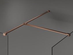 Mexen spojka T pre nástenné vzpery, brúsená meď - 800-09-65