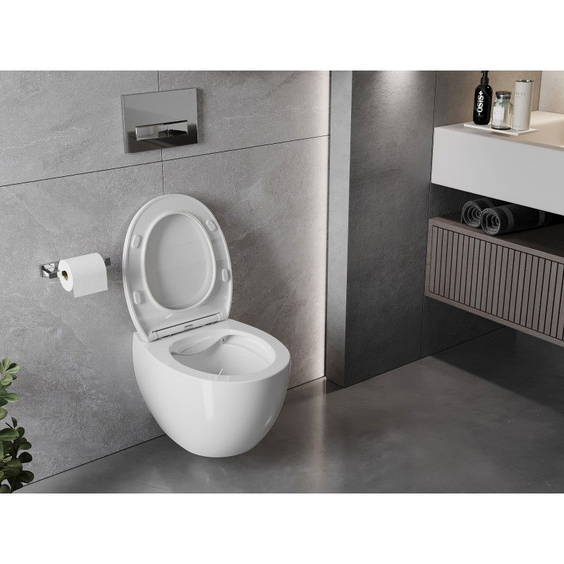 Mexen Egg WC misa Rimless s doskou s tichým zatváraním slim, duroplast, biela lesk - 30245000
