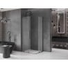 Mexen Velar L Duo sprchový kout posuvný 90 x 80 cm, matný, gunový šedý kartáčovaný - 871-090-080-02-33-66