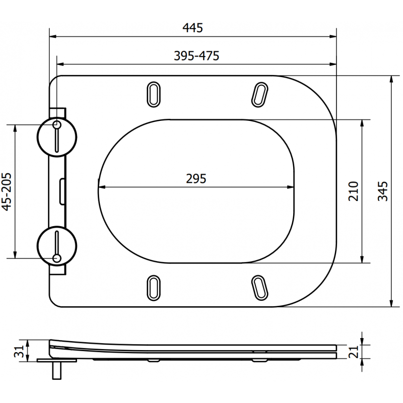 Mexen Teo doska pomaly klesajúca slim, duroplast, svetlosivá matná - 39840061