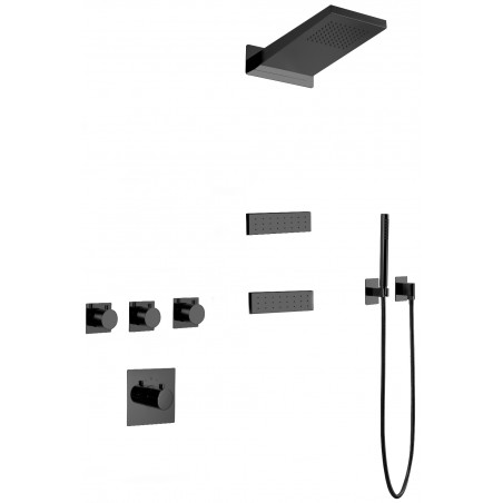 Mexen Fall podomietková sprchová súprava, čierna - 7602-04-70
