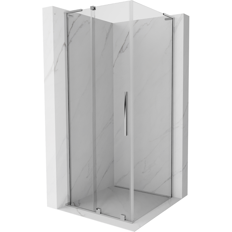 Mexen Velar L sprchová kabína posuvná 100 x 100 cm, transparentná, chróm - 871-100-100-03-01