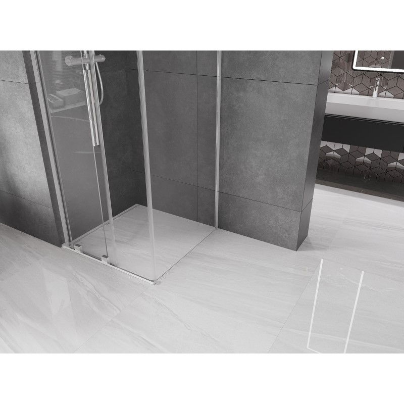 Mexen Velar L posuvná sprchová kabína 100 x 100 cm, transparentná, chróm - 871-100-100-03-01