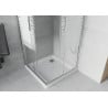 Mexen Rio štvorcová sprchová kabína 70 x 70 cm, pruhy, chrómová + závesný bidet Flat, biela- 860-070-070-01-20-4010