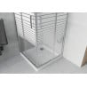 Mexen Rio štvorcová sprchová kabína 70 x 70 cm, pruhy, chrómová + závesný bidet Flat, biela- 860-070-070-01-20-4010